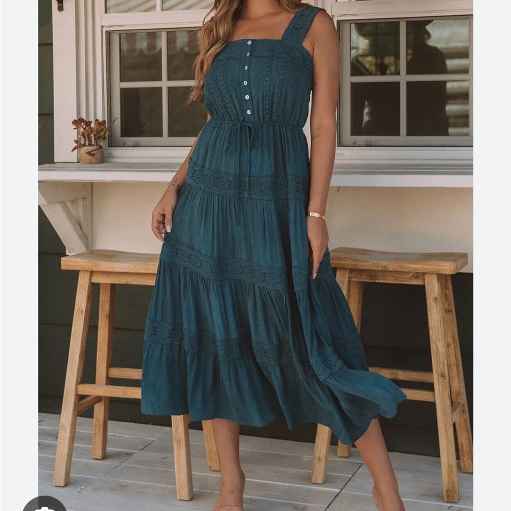 Lovestitch Quincy Teal Midi Dress